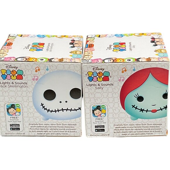 Disney Tsum Tsum Lights & Sounds Jack Skellington & Sally Plush Set - Picture 3 of 6